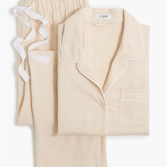 J. Crew Cream Pajama Set - Picture 1 of 9